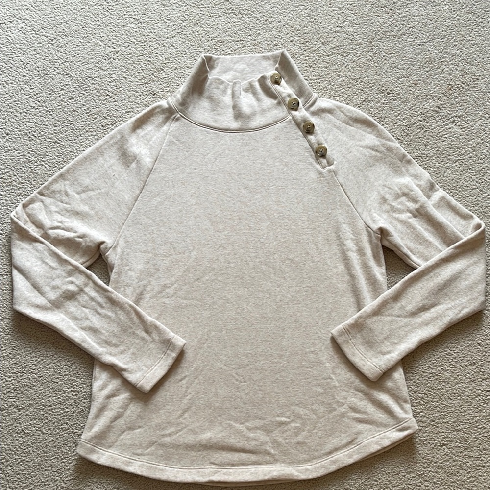 JCrew Women's Beige Button-Detail Top